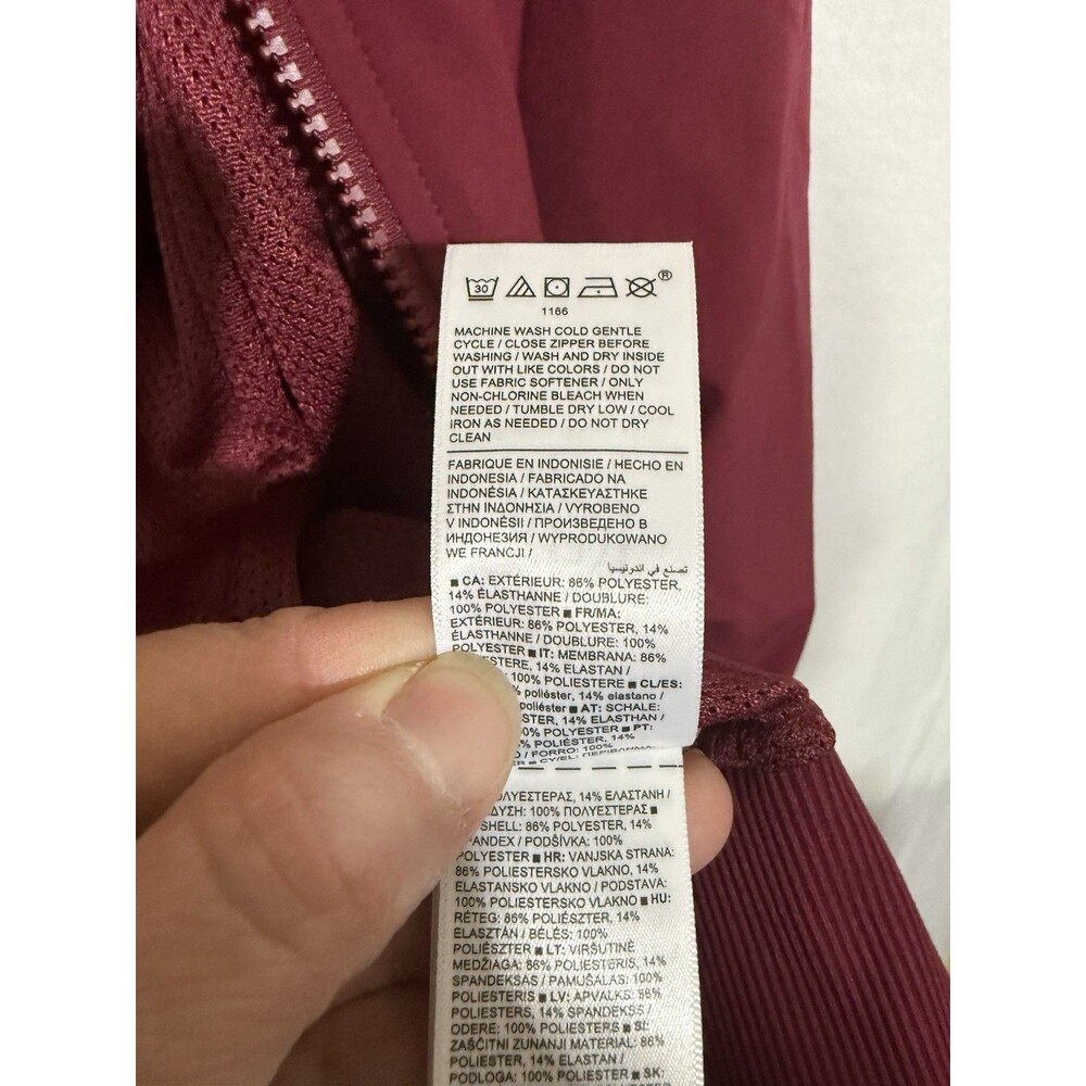 Athleta Cranberry Red Brooklyn Bomber Full Zip Jacket Size L Athleisure Active - Picture 10 of 11